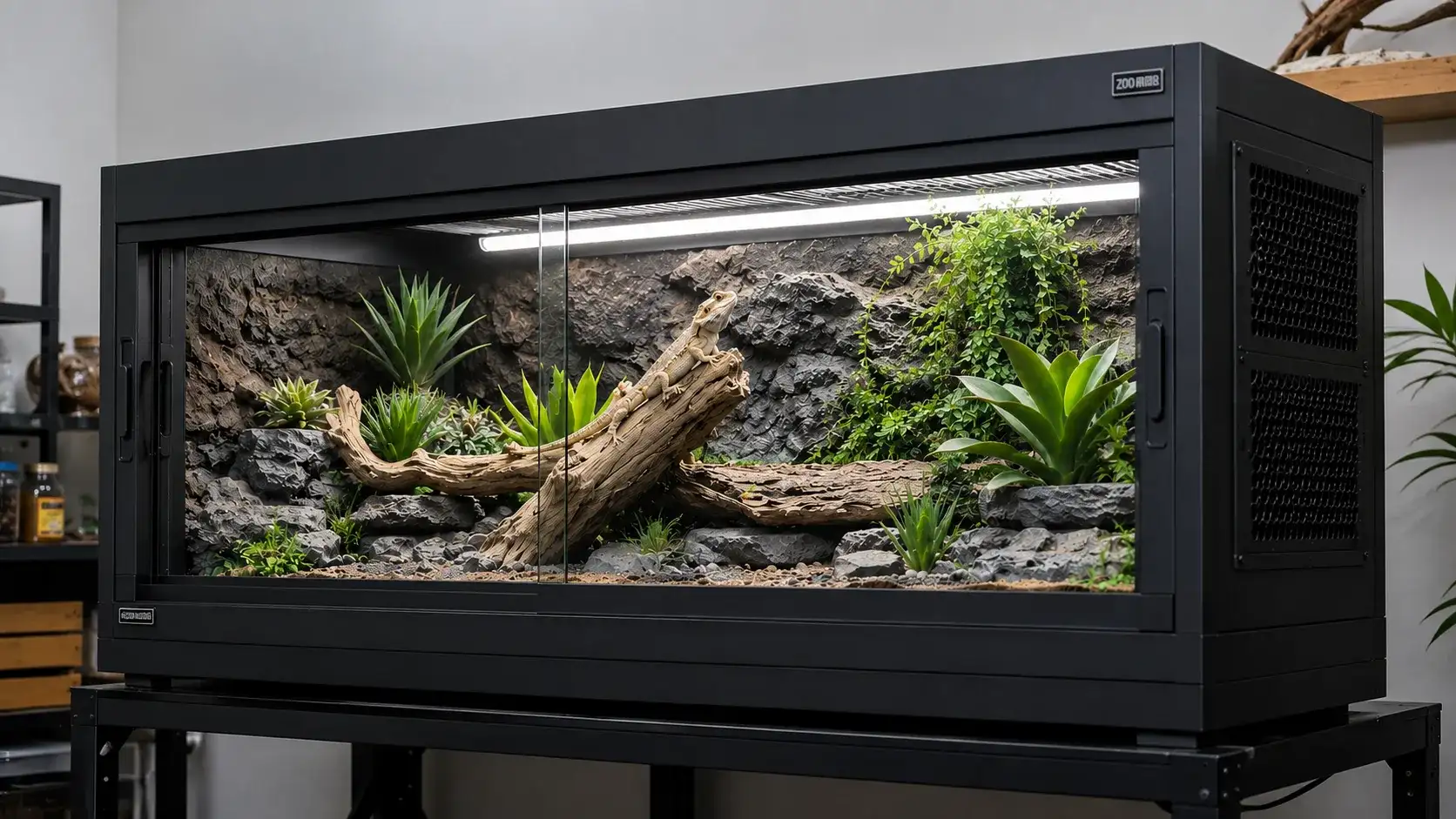 Black Bearded Dragon Enclosure Bioactive Desert Terrarium