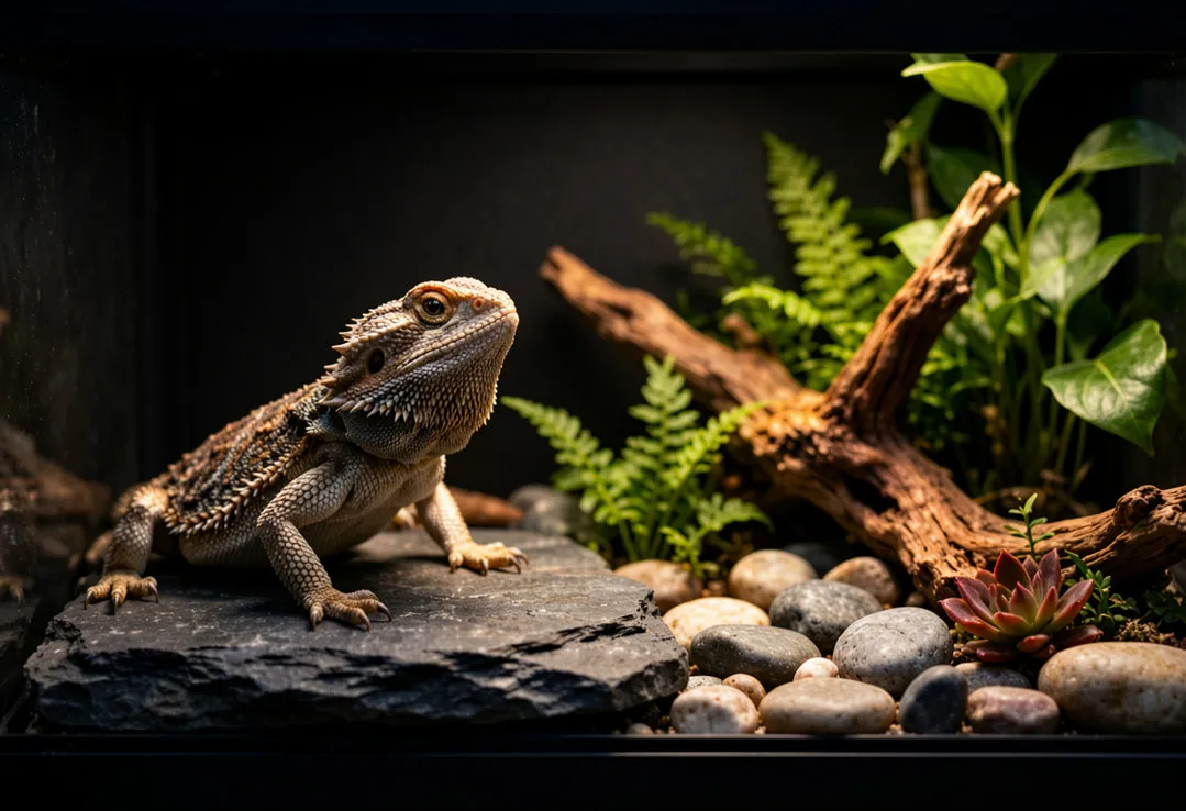 Bioactive Glass Bearded Dragon Custom Reptile Enclosures Natural Slate Rock Terrarium
