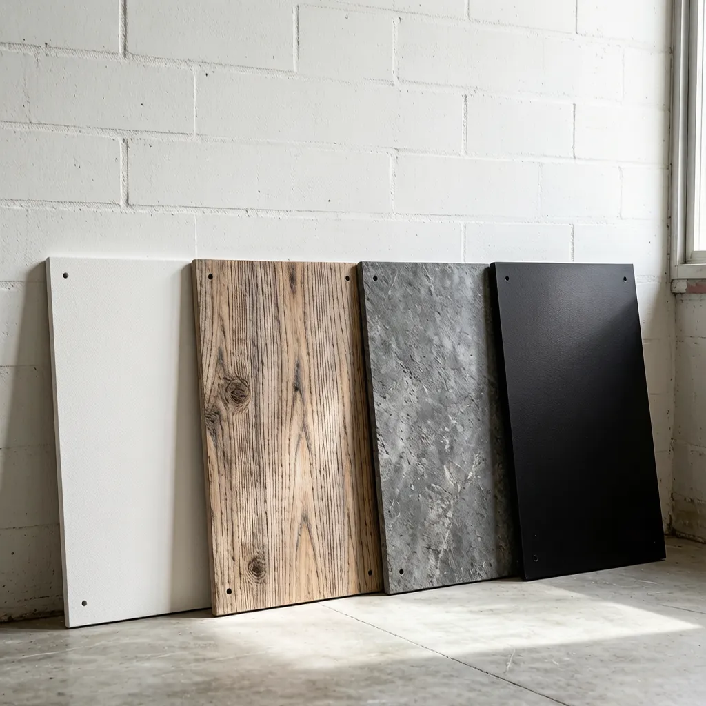 Custom Reptile Enclosures PVC Panel Colors Woodgrain Slate Gray Matte Black Finishes