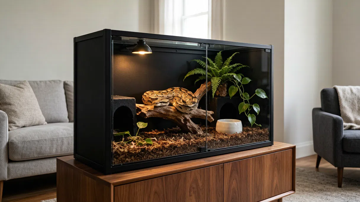 Custom Reptile Enclosures Smart Climate Control Ball Python Snake Black PVC Terrarium