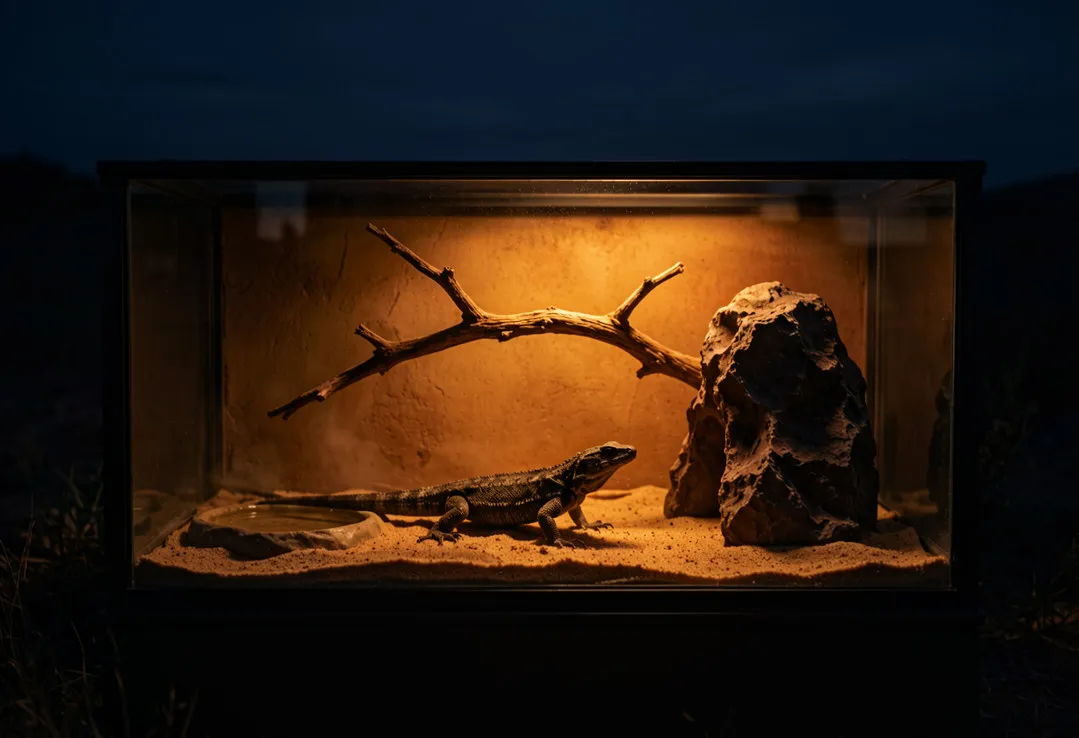 Warm lit top lighting desert lizard habitat wholesale reptile enclosures glass tank