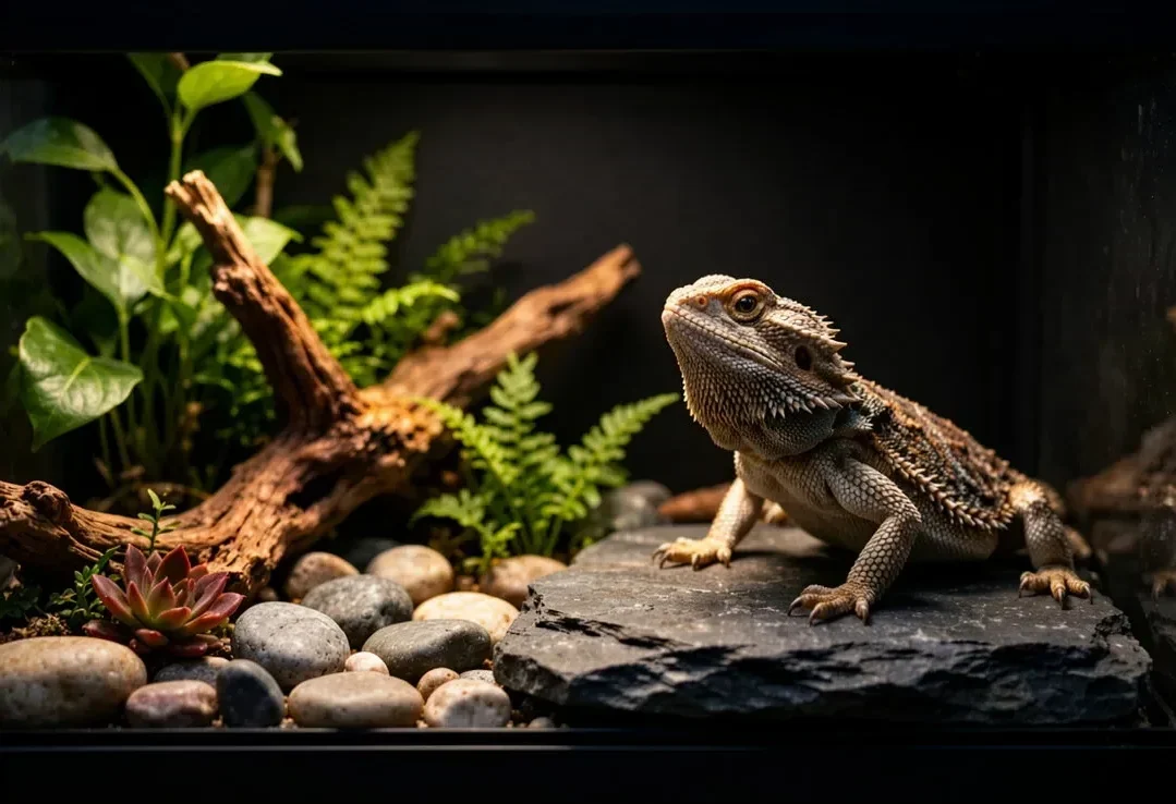 Reptile Enclosure Manufacturer Bearded Dragon Bioactive Terrarium Slate Rock Basking Setup