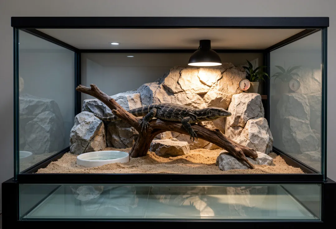 Reptile Enclosure Manufacturer Institutional Monitor Lizard Habitat 3D Rock Terrarium