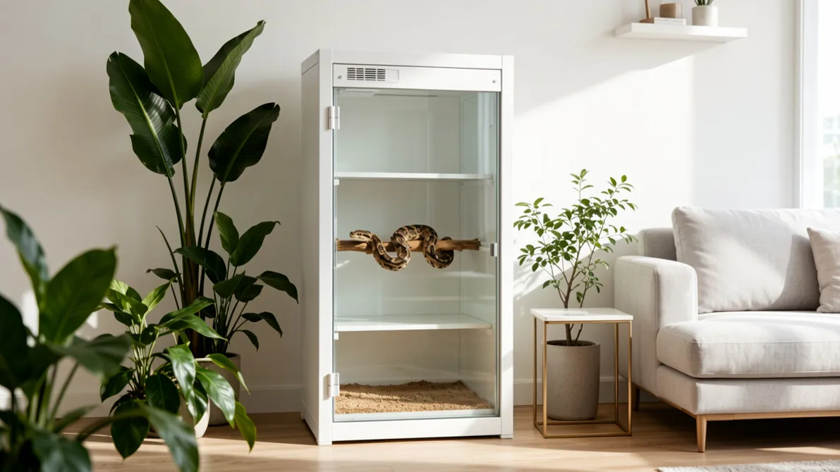 Reptile Enclosure Manufacturer Tall White PVC Cabinet Python Snake Terrarium Furniture